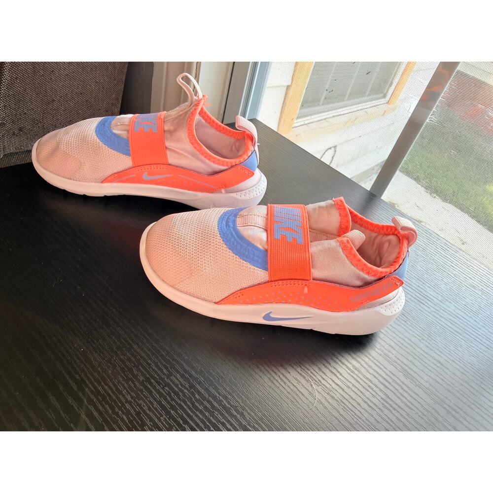 Nike Flex Runner Kids Shoes Pink Orange Slip On Athletic Sneakers Youth Size 12C